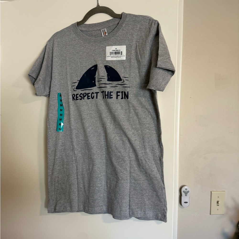 Gray Respect the Fin T-Shirt